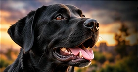 Black dog portrait